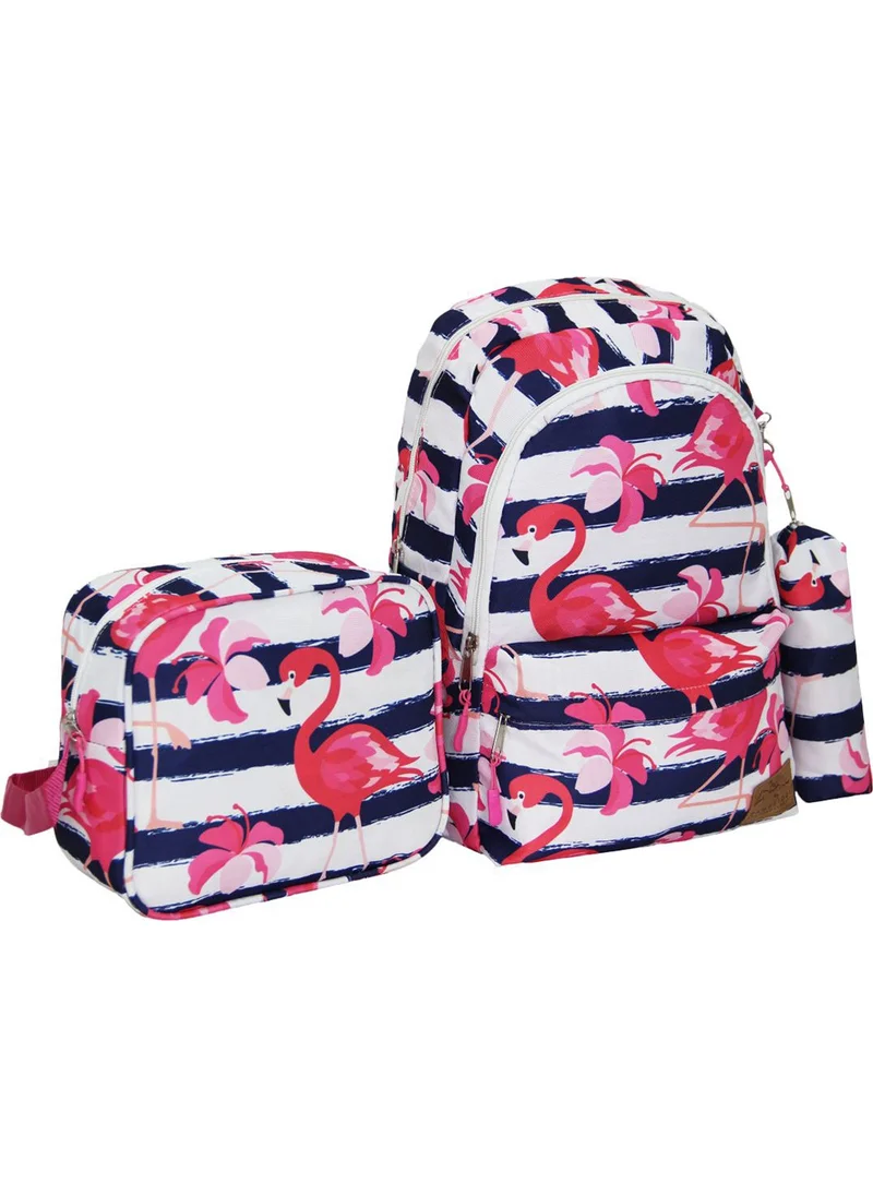Cambridge Polo Club Flamingo Triple School Bag Set