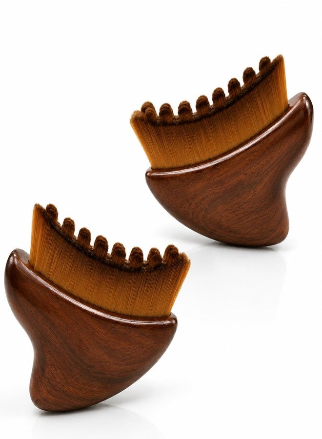sezer 2Pack Lymphatic Contour Face Brush & Integrated Gua Sha Tool – Professional Facial Massage Brush with 0.075mm Ultra-Soft Micro-Bristles, Ergonomic Wood Aesthetic Design for Skin Sculpting - Image 1