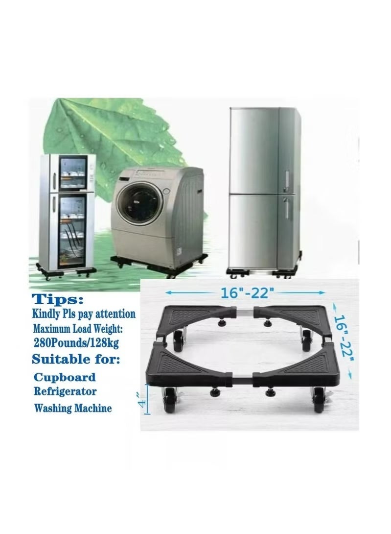 جينتيك حامل أثاث عالمي بقاعدة غسالة مع 4 عجلات قابلة للتعديل، حامل هاتف محمول، حامل رف لغسالة ومجفف وثلاجة - Image 5