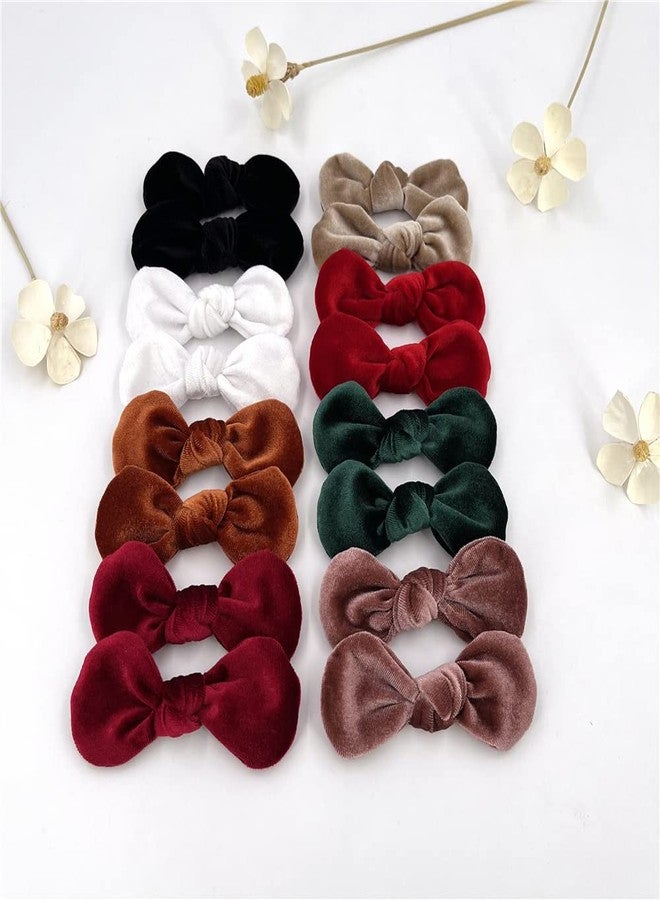Sugarmelon Rounder Velvet Bow Hair Clips for Baby Girls Hair Accessories Round Hair Bow Barrettes Hairgrips (Rounder 8 Pairs) - Image 4
