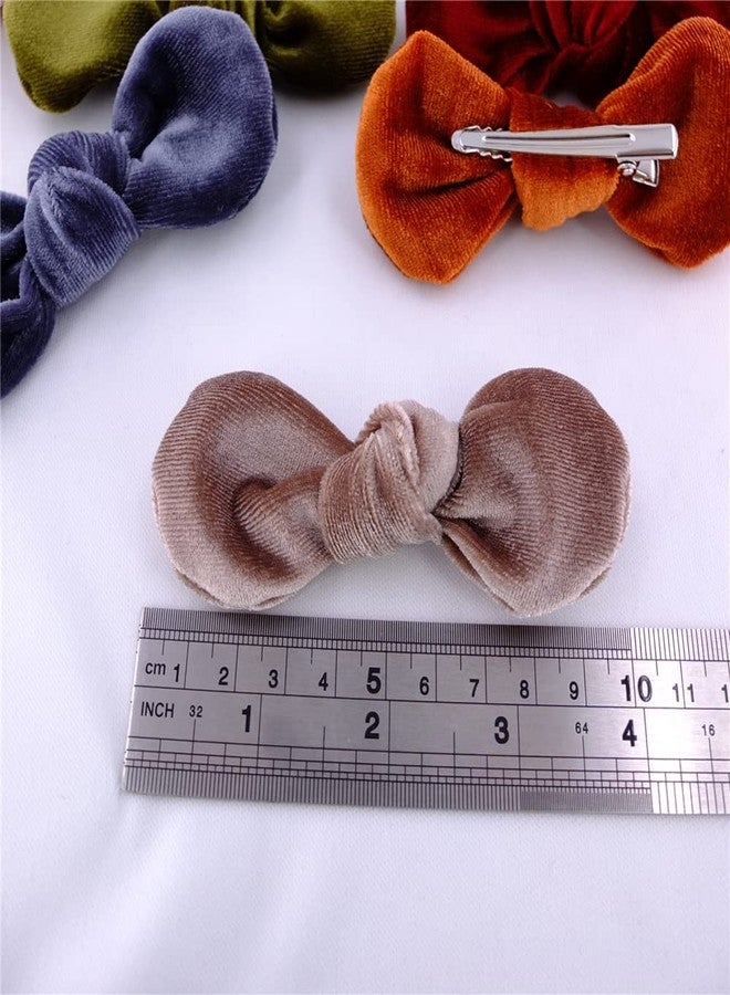 Sugarmelon Rounder Velvet Bow Hair Clips for Baby Girls Hair Accessories Round Hair Bow Barrettes Hairgrips (Rounder 8 Pairs) - Image 5