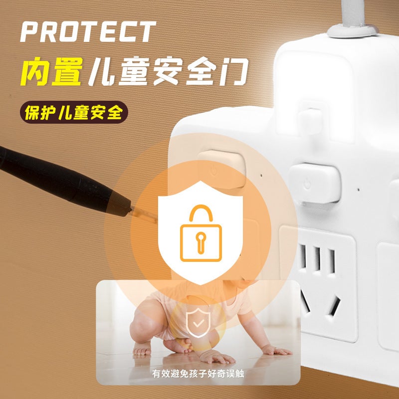 Wireless Extension Socket Multi-Switch Usb Plug Strip Conversion Plug Household Power Converter Multi-Function Socket - Image 3
