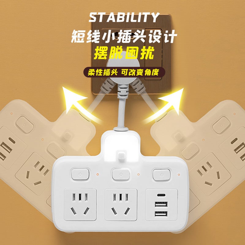 Wireless Extension Socket Multi-Switch Usb Plug Strip Conversion Plug Household Power Converter Multi-Function Socket - Image 5