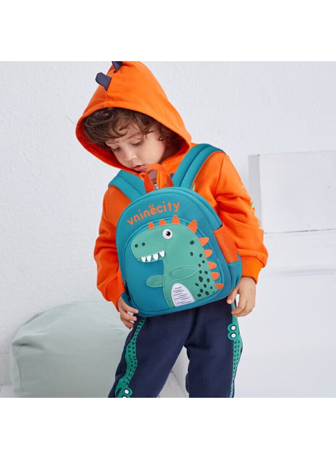 Ninth Castle Vnine City Hong Kong Ninth Castle Kindergarten Anti-lost Backpack For 3-6 Year Old Children, Cartoon Cute Outdoor Travel Small Bag For Boys And Girls, Cs2bv3968c Blue-green Dinosaur - Image 1