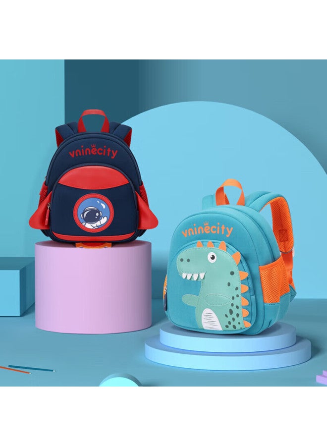 Ninth Castle Vnine City Hong Kong Ninth Castle Kindergarten Anti-lost Backpack For 3-6 Year Old Children, Cartoon Cute Outdoor Travel Small Bag For Boys And Girls, Cs2bv3968c Blue-green Dinosaur - Image 2