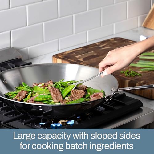 All-Clad D3 3-Ply Stainless Steel Wok 14-Inch, Induction Compatible, Oven Broiler Safe 600F, Stir-Fry Pan, Fast and Even Heat, Cookware, Frying Pan, Kitchen Essential, Pots and Pans, Silver - Image 4