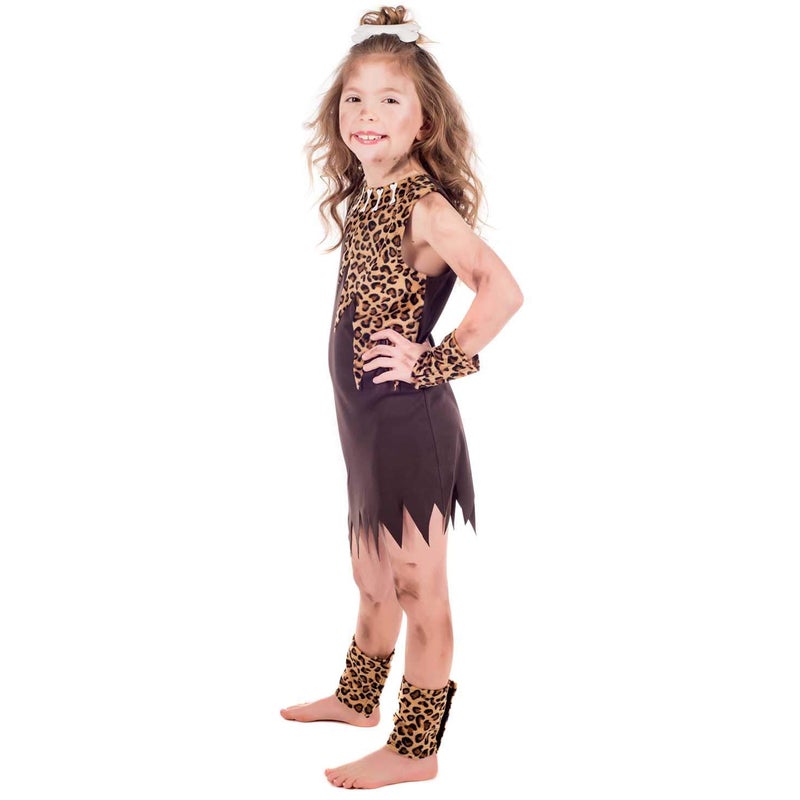 fun shack Cavegirl Costume For Kids, Cave Girl Dress, Caveman Outfit For Girls, Fun Cavegirl Dress Up, Small - Image 2