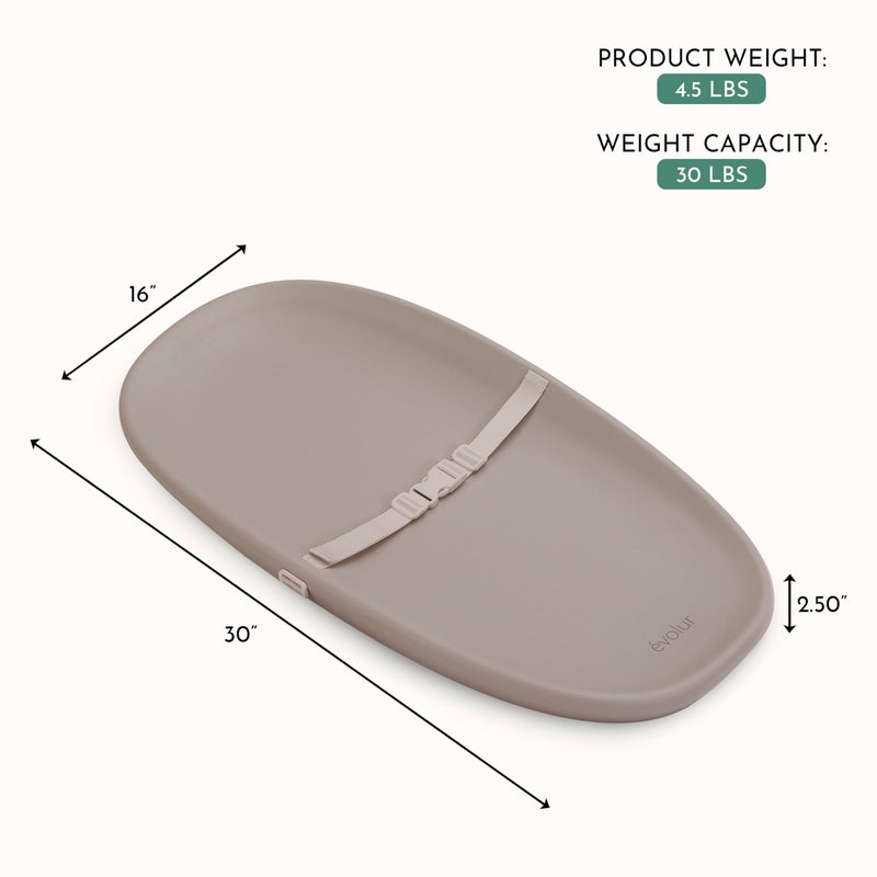 Evolur Eva Baby Changing Pad, Soft, Lightweight and Portable Changing Pad, Fits All Changing Table, Waterproof Firm Padding - Oat - Image 3