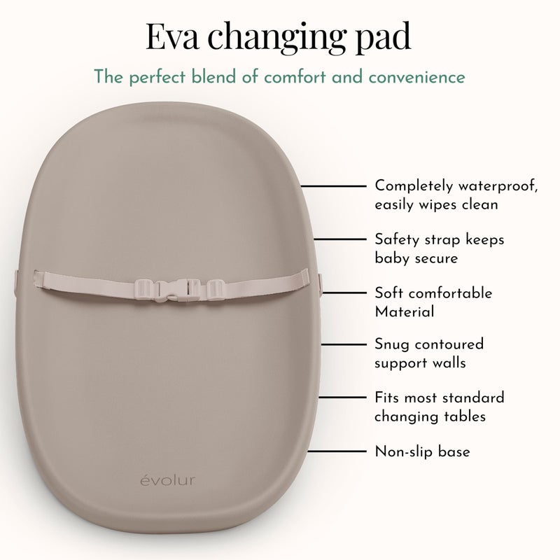 Evolur Eva Baby Changing Pad, Soft, Lightweight and Portable Changing Pad, Fits All Changing Table, Waterproof Firm Padding - Oat - Image 5
