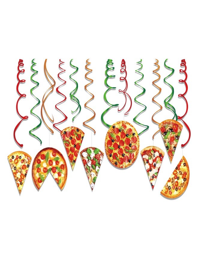 Lide Road 30Pcs Pizza Party Hanging Swirl Decorations Pizza Theme Ceiling Whirl Hanging Decorations for Pizza Themed Birthday Party Decorations Pizza Party Time Birthday Party Hanging Decor - Image 3