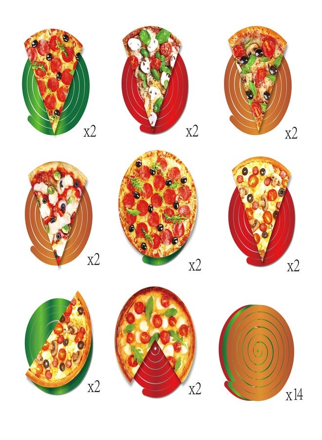 Lide Road 30Pcs Pizza Party Hanging Swirl Decorations Pizza Theme Ceiling Whirl Hanging Decorations for Pizza Themed Birthday Party Decorations Pizza Party Time Birthday Party Hanging Decor - Image 2