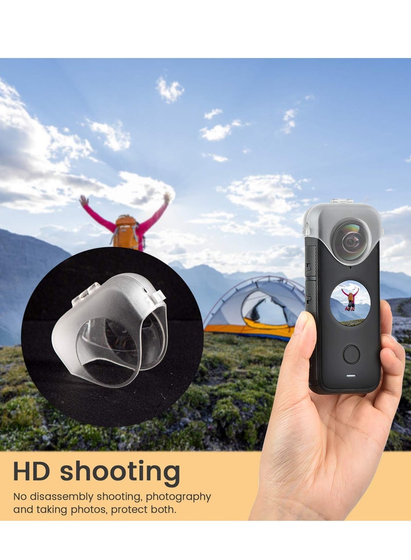 SOLARAE Lens Guards for Insta360 ONE X2, Transparent Protective Case for Insta 360 ONE X2 Panoramic Action Camera Accessory, Accessories for Insta 360 ONE X2 - Image 2