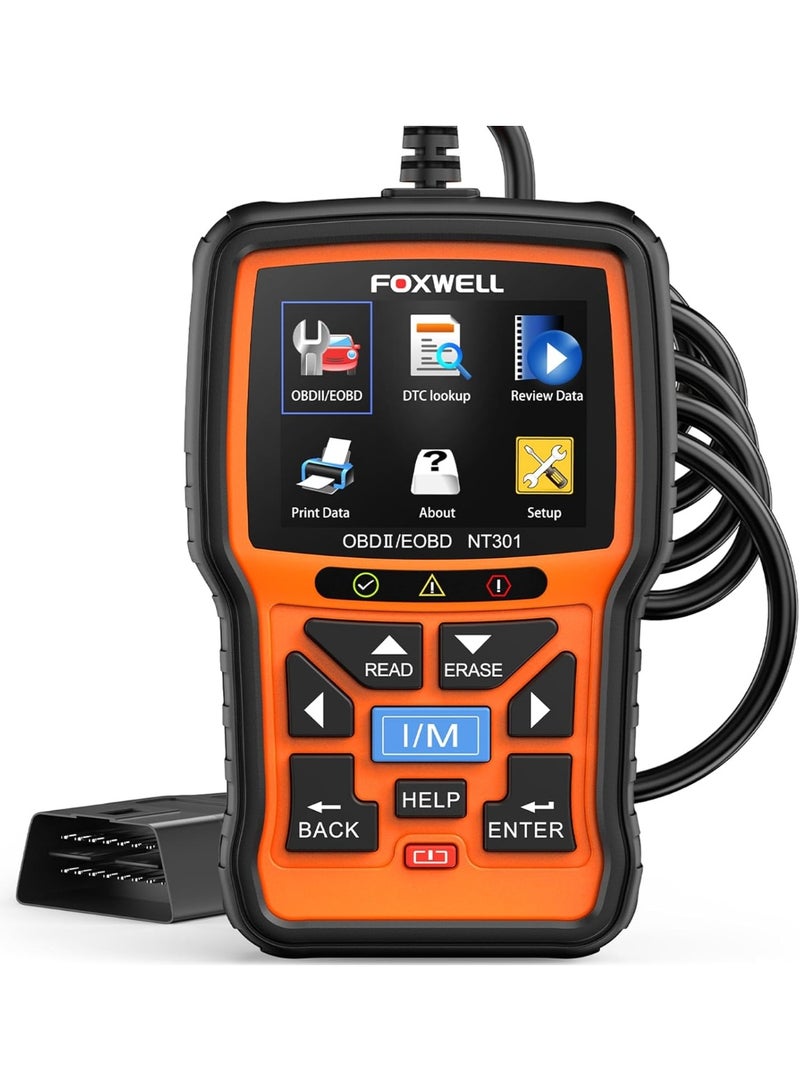 فوكسويل ماسح ضوئي FOXWELL NT301 OBD2، بيانات حية، ميكانيكي محترف، أداة قراءة رموز تشخيص OBDII لضوء فحص المحرك - Image 1