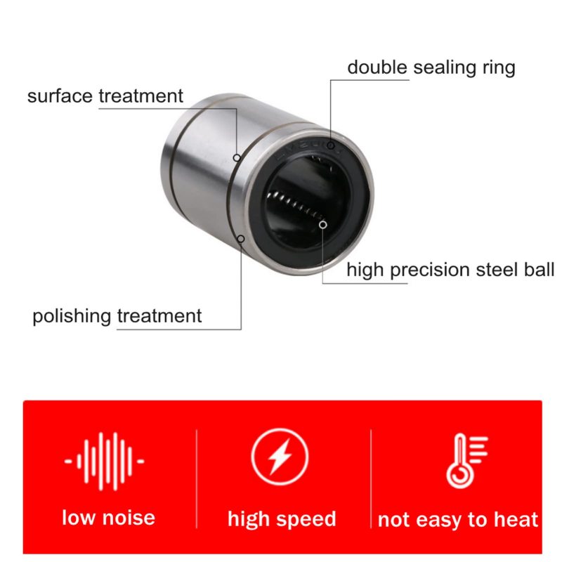 موجودات خطية LM6UU: موجودة حركة خطية عالية الدقة مقاس 6×12×19 ملم - موجودة دليل خطية انزلاق سلسلة لطابعات 3D وأجهزة CNC وأجهزة النحت - Image 2