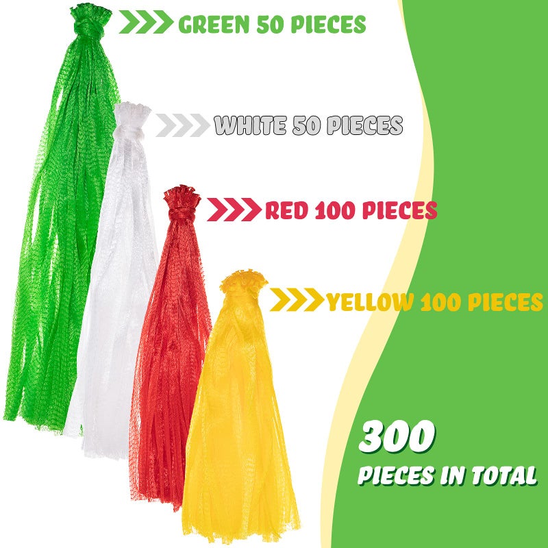 Shappy 300 Pcs Reusable Mesh Nylon Netting with Loop Style Closures, Onion Reusable Nylon Mesh Net Produce Grocery Toys Fruits Vegetables Storage Poly Bags, Seafood Bag,13.8-23.6 Inch 4 Sizes - Image 3