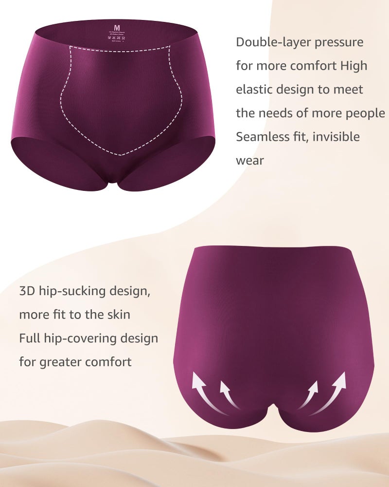LEVAO Seamless High Waisted Underwear for Women No Show Full Coverage Briefs Stretchy Invisible Panties Pack of 6 - Image 3