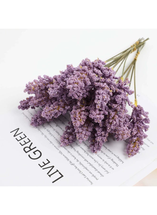 Goolsky 18 قطعة من النباتات الاصطناعية من رغوة اللافندر باقة العروس زينة الخريف زهور مزيفة مزهرية للمنزل زينة رأس السنة الجديدة في الهواء الطلق حديقة باقة الزفاف غرفة المعيشة إكليل DIY منتجات منزلية - Image 1