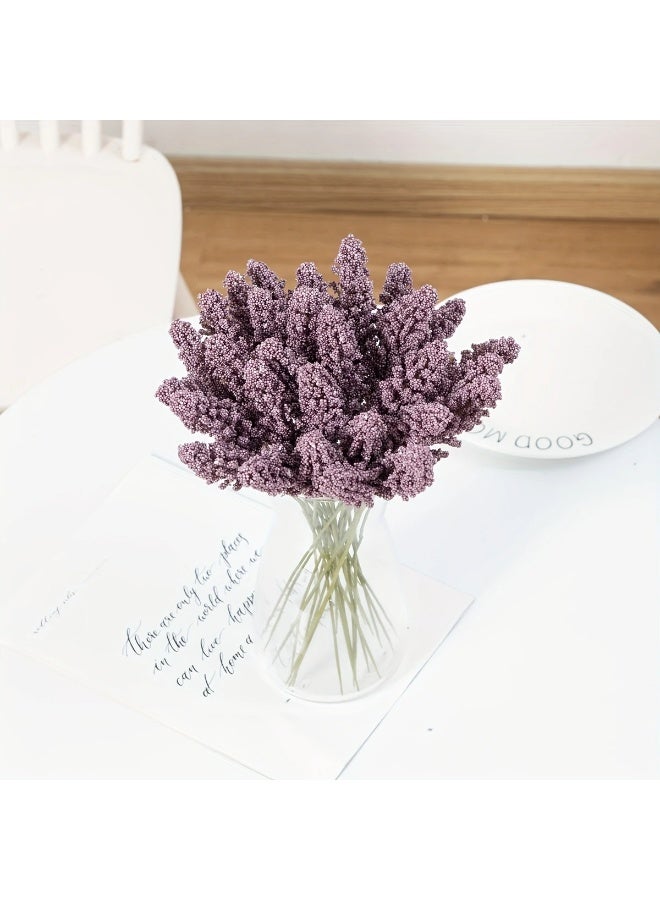 Goolsky 18 قطعة من النباتات الاصطناعية من رغوة اللافندر باقة العروس زينة الخريف زهور مزيفة مزهرية للمنزل زينة رأس السنة الجديدة في الهواء الطلق حديقة باقة الزفاف غرفة المعيشة إكليل DIY منتجات منزلية - Image 4