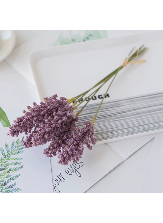 Goolsky 18 قطعة من النباتات الاصطناعية من رغوة اللافندر باقة العروس زينة الخريف زهور مزيفة مزهرية للمنزل زينة رأس السنة الجديدة في الهواء الطلق حديقة باقة الزفاف غرفة المعيشة إكليل DIY منتجات منزلية - Image 2