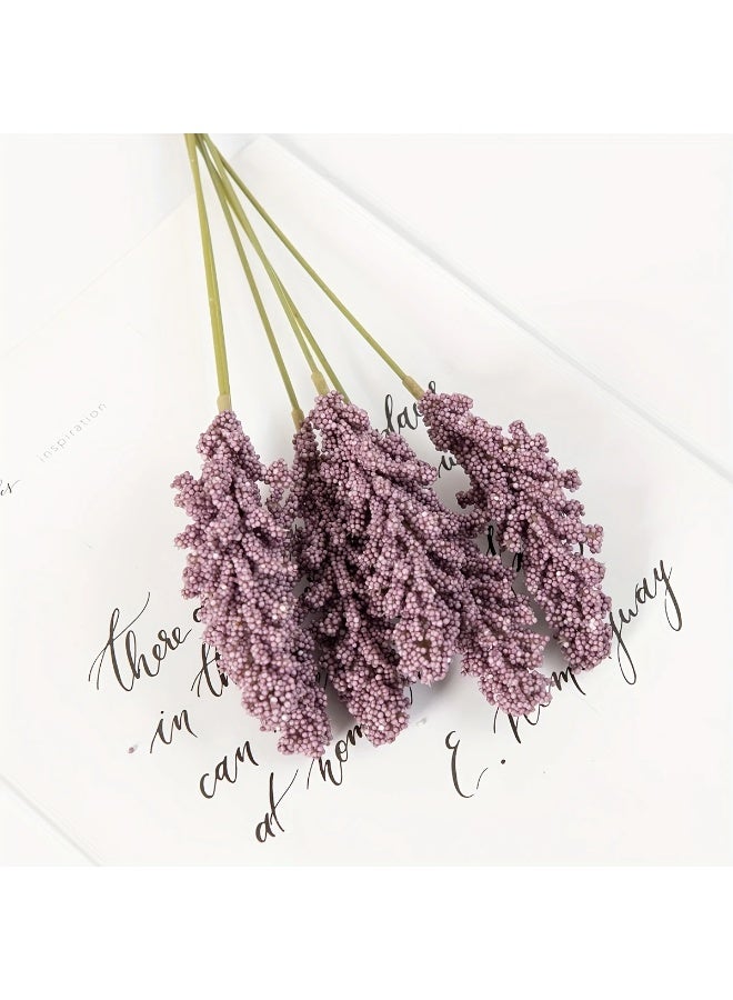 Goolsky 18 قطعة من النباتات الاصطناعية من رغوة اللافندر باقة العروس زينة الخريف زهور مزيفة مزهرية للمنزل زينة رأس السنة الجديدة في الهواء الطلق حديقة باقة الزفاف غرفة المعيشة إكليل DIY منتجات منزلية - Image 5