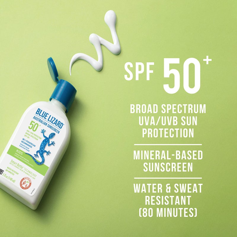 BLUE LIZARD Kids Mineral-Based Sunscreen Lotion, SPF 50, Cream, 5 Fl Oz - Image 2