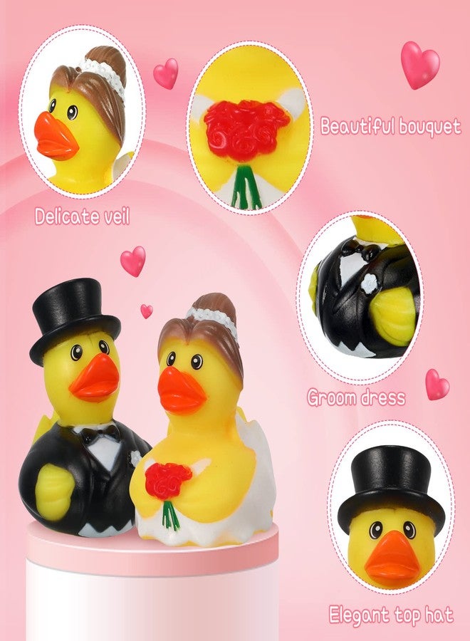 Jerify 12 Pcs Bride Groom Duck Bath Toy 2.5 Inch Wedding Rubber Duck Marriage Mini Ducks for Ceremony Baby Bridal Shower Gift Souvenir - Image 3