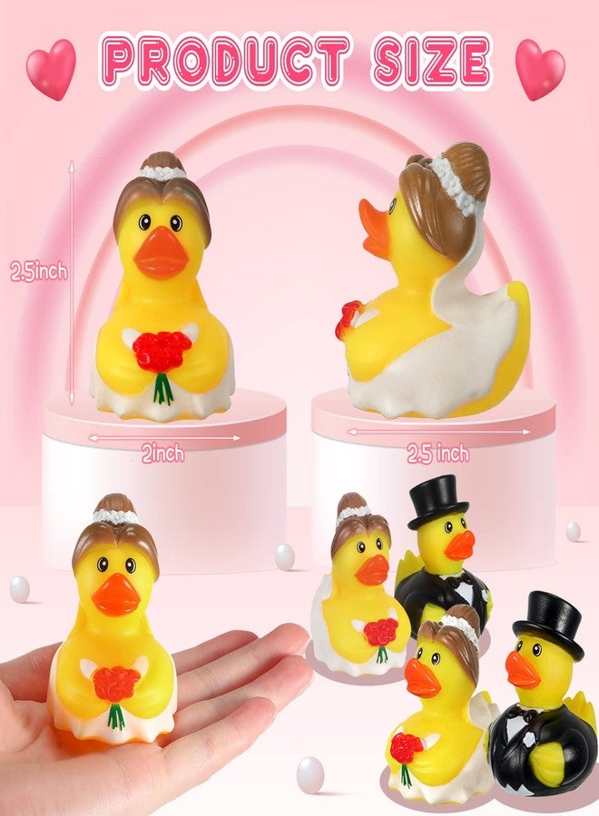 Jerify 12 Pcs Bride Groom Duck Bath Toy 2.5 Inch Wedding Rubber Duck Marriage Mini Ducks for Ceremony Baby Bridal Shower Gift Souvenir - Image 2