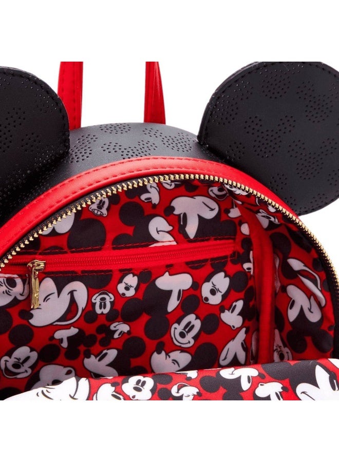 Loungefly x Funko POP! Disney Mickey Mouse Silhouette Ears AOP Cosplay Mini Backpack (23 x 12.7 x 27.5 cm, Black/Red) - Image 3