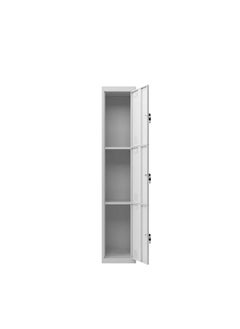 Protector PROTECTOR Three doors locker, Steel Metal Storage Locker- for Home & School & Office - Lock With plastic handle (Gray)  - Image 2