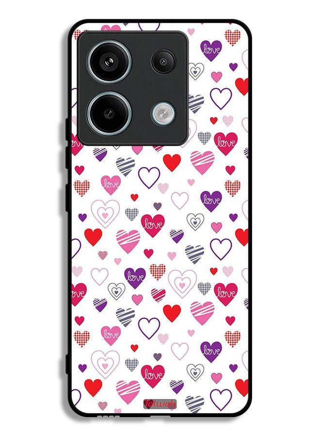 Tolwak Xiaomi Redmi Note 13 Pro Protective Case Cover Hearts Doodle - Image 1
