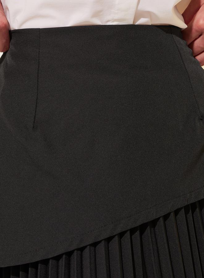 Take Two Solid Pleated A-Line Maxi Skirt - Image 3