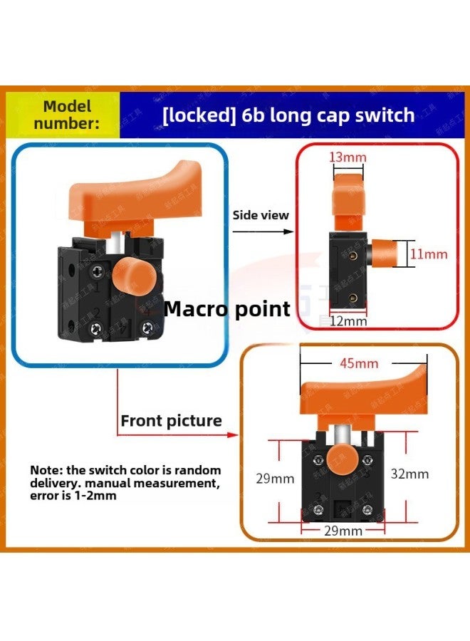 16 Aircraft Drill Putty Mixer Stirring Drill Accessories Auxiliary Handle Switch Handle Rear Handle Handle Handle-Color: 6B Long Cap Switch  - Image 1