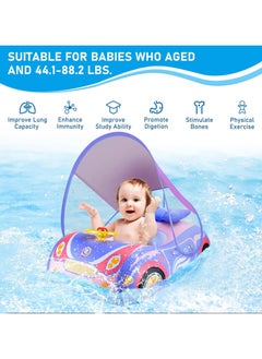 SwimBoBo Baby Swimming Float Baby Float Inflatable Car Baby Swim Float Baby Floats for Swimming Baby Pool Float with Detachable Sun Protection Canopy and Safety Seat for Kids Aged 12-48 Months (Pink)  - Image 4