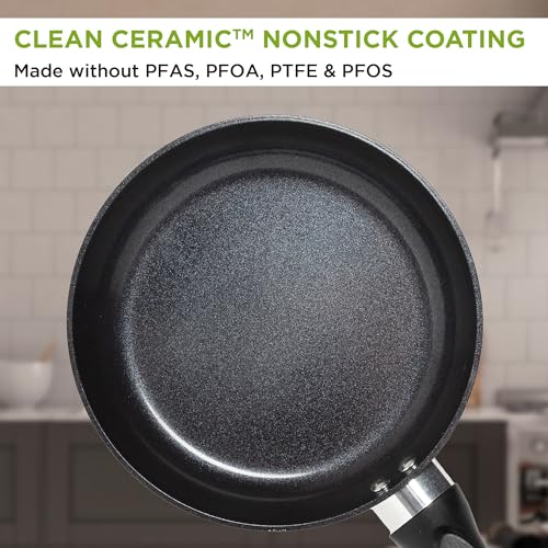 Ecolution Artistry Nonstick Frying Pan, Easy To Clean, Comfortable Handle, Even Heating, Dishwasher Safe Pots and Pans, 8-Inch, Black - Image 4