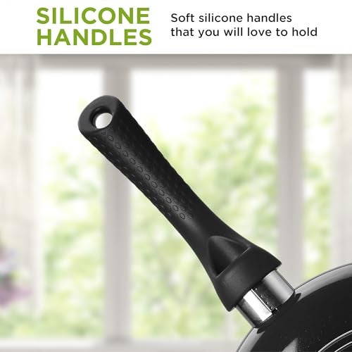 Ecolution Artistry Nonstick Frying Pan, Easy To Clean, Comfortable Handle, Even Heating, Dishwasher Safe Pots and Pans, 8-Inch, Black - Image 5