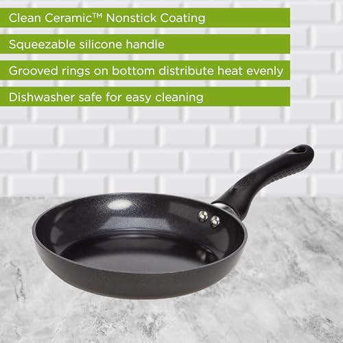 Ecolution Artistry Nonstick Frying Pan, Easy To Clean, Comfortable Handle, Even Heating, Dishwasher Safe Pots and Pans, 8-Inch, Black - Image 2