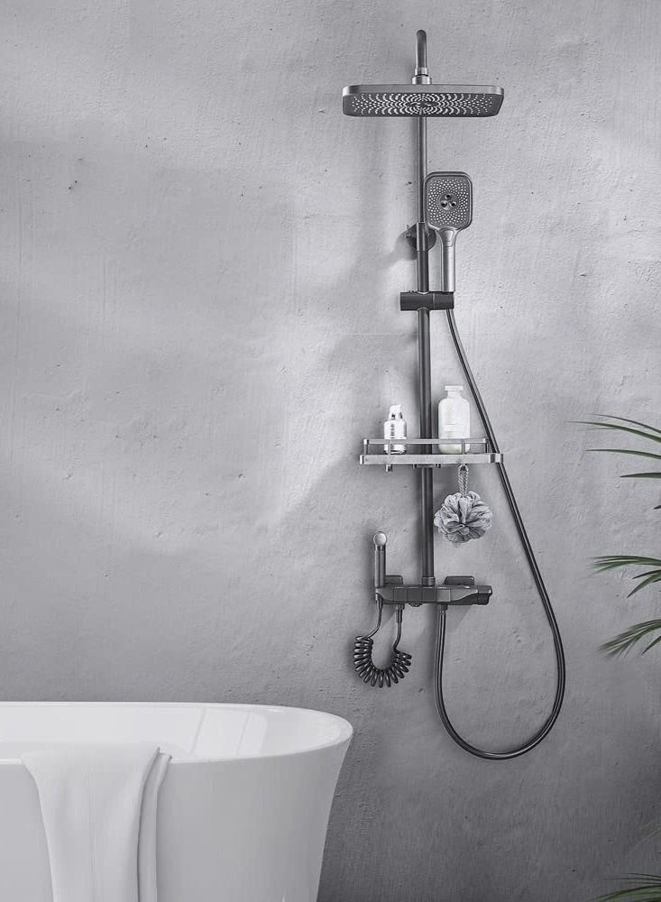 والالا مجموعة دش ، مجموعة صنبور دش ثرموستاتي ، مجموعة صنبور دش مثبت على الحائط ، بيانو ومفاتيح دش مع صنبور حمام ، بخاخ يدوي - Image 4