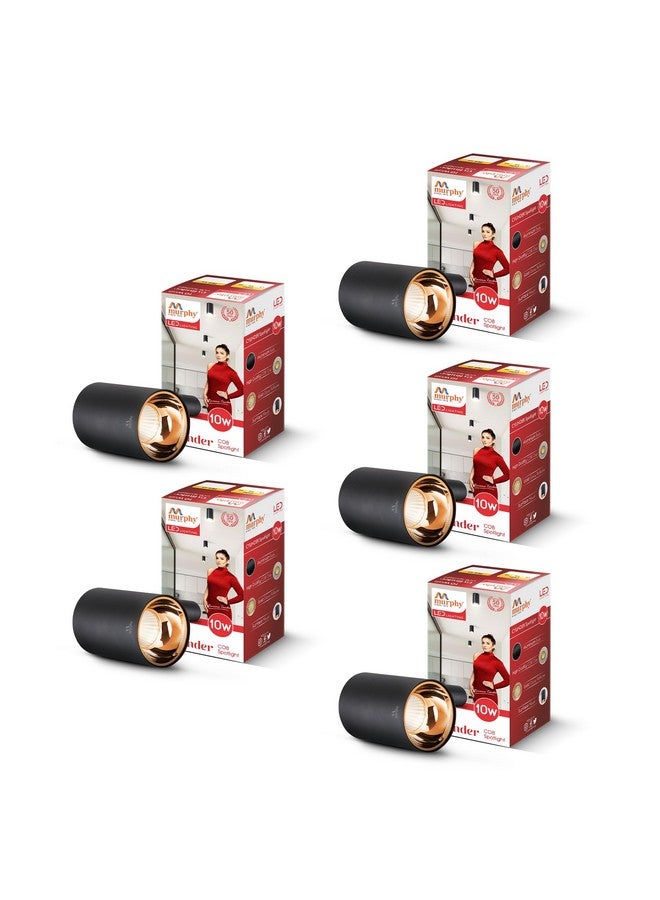 Murphy 10W Black Body Cylindrical Surface Mounted Spot Light Down Light (Warm White, Pack of 5)(Aluminium) - Image 1