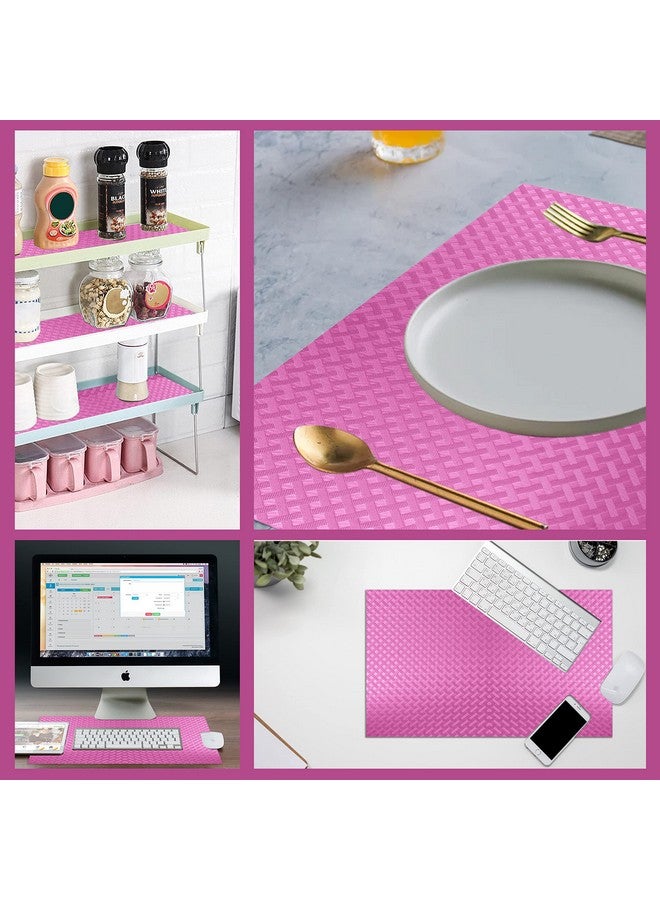 ElastPro EVA Food Grade Washable Anti Slip Mat/Sheet for Fridge, Shelf Liner, Table, Kitchen Drawer mat (Pink Crossed Stripe, 5 Meter) - Image 4