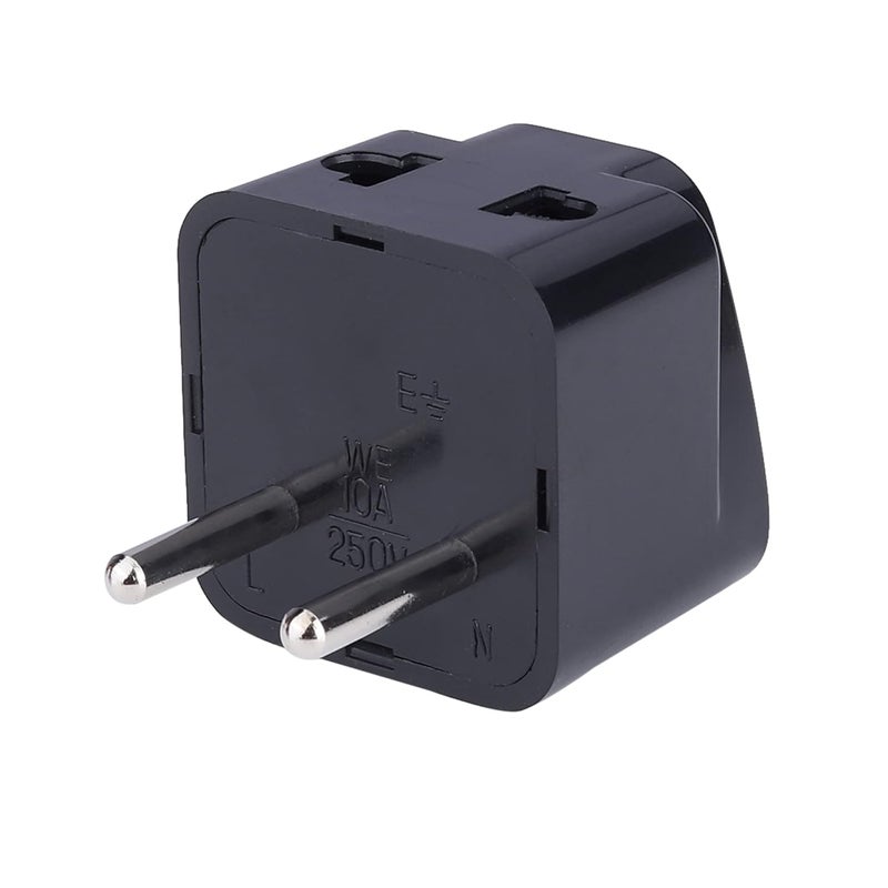 MX Universal Travel Adapter Type C India to Europe Turkey Spain Italy Indonesia Korea More 2 in 1 Conversion Plug for Home and Official use Black Pack of 3 MX3434B3 - Image 2