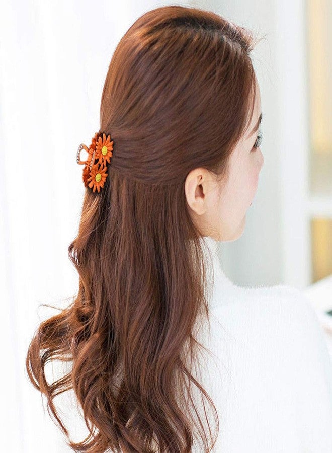 سوبيربليس 6 قطع من إكسسوارات الشعر المعدنية النسائية على شكل زهرة عباد الشمس، مزينة بأحجار الراين، مشابك شعر أنيقة على شكل زهرة الأقحوان الصغيرة، مشابك شعر عصرية - Image 5