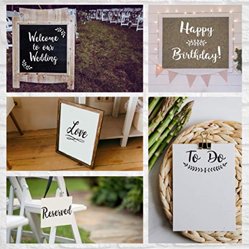 CITRUSY Boutique Calligraphy Stencil Template Kit - 45 Reusable Pieces - Includes Lettering Upper and Lowercase Both Large and Small, Numbers, Punctuation, Laurels and Flowers - for Arts Crafts Painting Wood - Image 5
