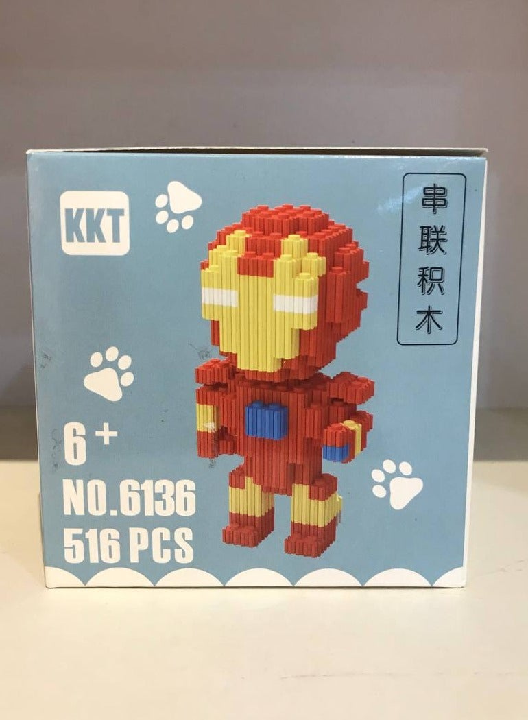 KKTS Mini Building Blocks Brick Toys Cartoon character Model Educational Blocks Toys for Children (Iron Man) 516pcs - Image 1