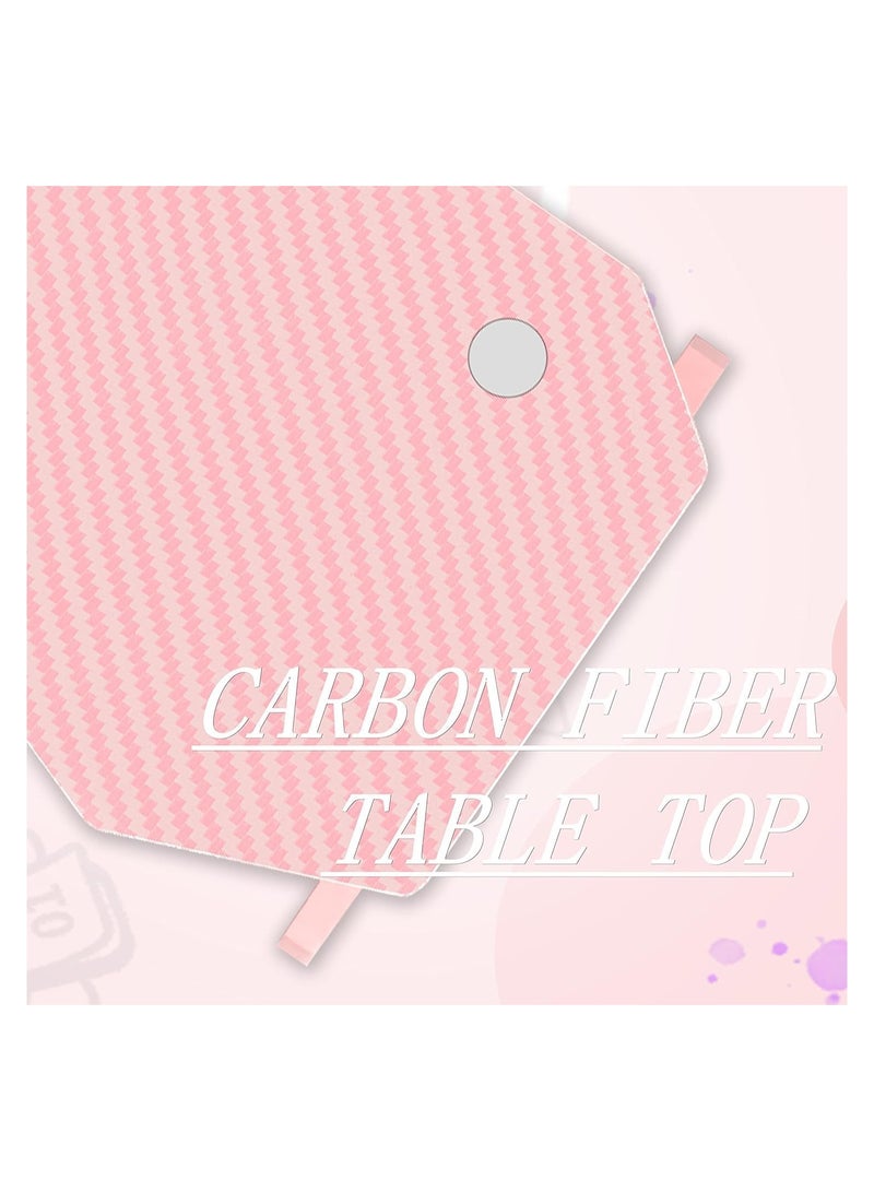 Royal Polar مكتب ألعاب من ألياف الكربون RoyalPolar مقاس 120 سم، مكتب ألعاب كمبيوتر، مكتب دراسة منزلي، محطة عمل، طاولة كمبيوتر، أرجل من الفولاذ الكربوني مع حامل سماعة رأس، مكتب زاوية وردي - Image 5