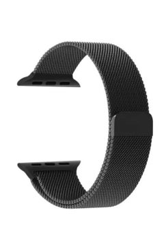 MOCOM Metal Stainless Steel Milanese Loop Chain Mesh Band for Apple Watch 7 45mm Black  - Image 2