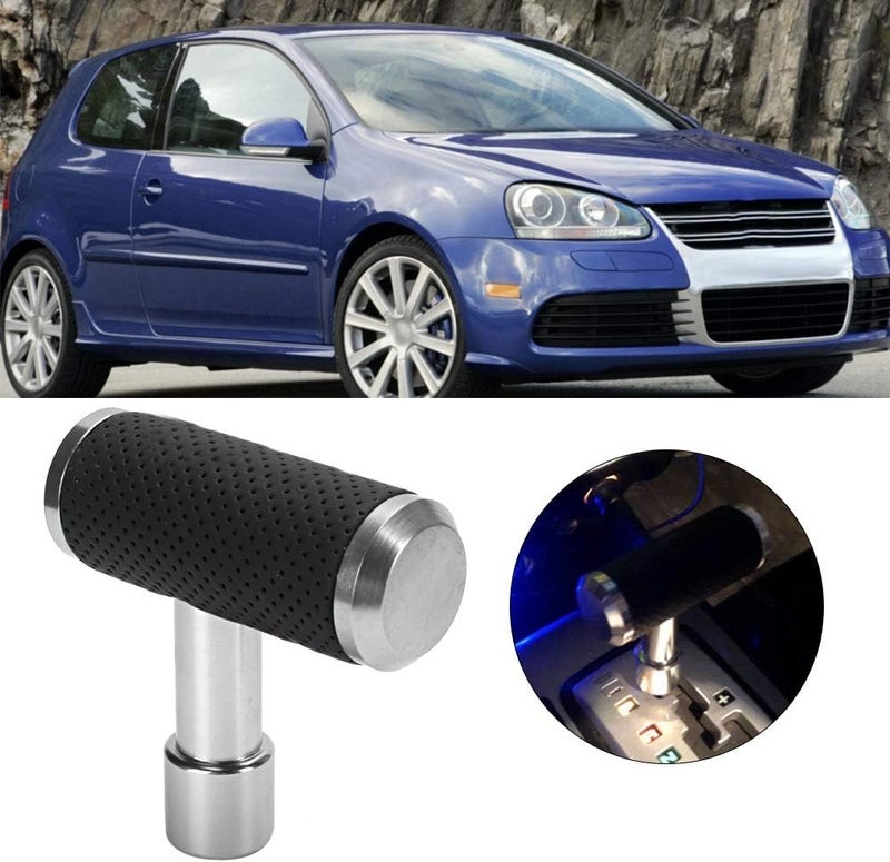 T Shaped Car Shift Gear Knob, Universal Manual and Automatic Gear Shifter, Aluminum Alloy with Leather - Comfortable Grip, Easy Installation, Suitable for All Vehicles (Silver) - Image 2