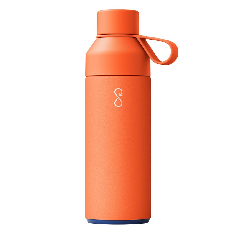 Ocean Bottle Original 17 oz Stainless Steel Water Bottle Reusable Sustainable Keeps Drinks Cold Hot Eco Friendly Gift Sun Orange