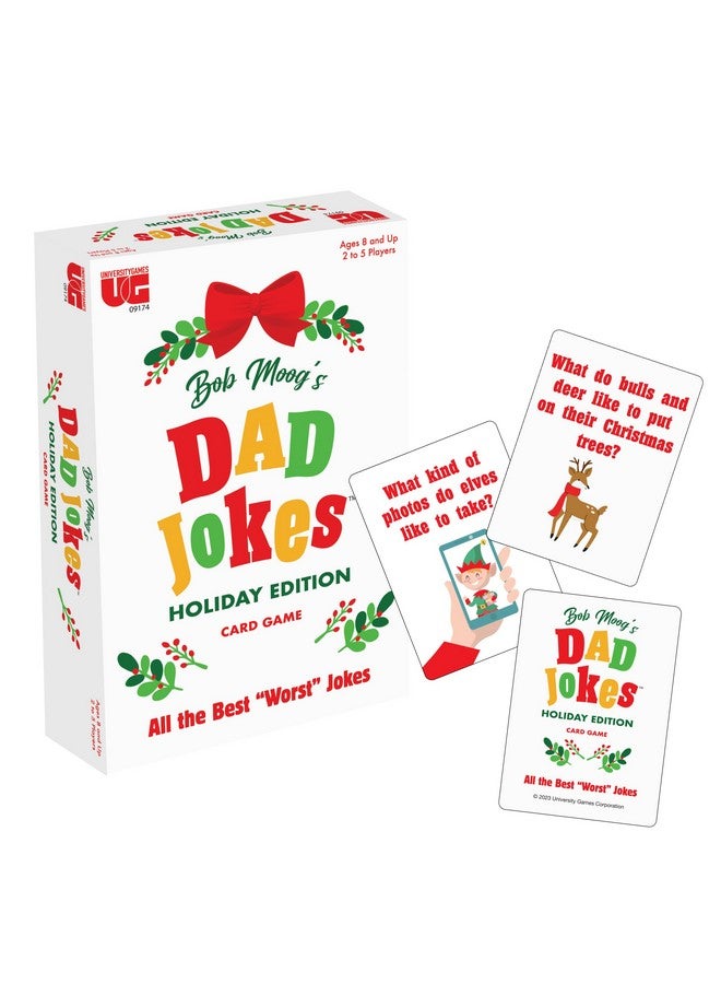 University Games, Bob Moog's Dad Jokes Holiday Edition Matching Card Game, Perfect for Game Night, for Ages 8 and Up, 2-6 Players - Image 1