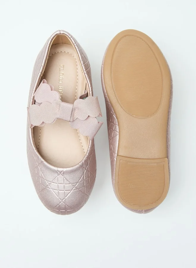 فلورا بيلا من شو إكسبرس Bow Accent Ballerina Shoes with Elasticated Band