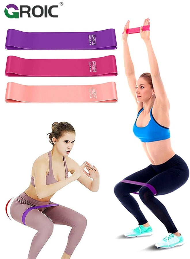 GROIC 3 Pack Resistance Bands Set, 3 Pcs Resistance Bands with 3 Resistance Levels  for Workout Strength Training Yoga, Arms, Pilates, Full Body and Shoulders - Image 1